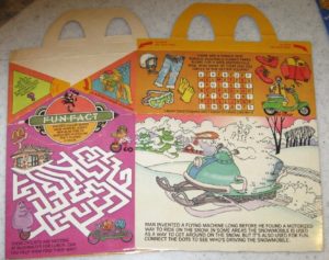 1981 McDonalds Happy Meal Box Going Places 3 back