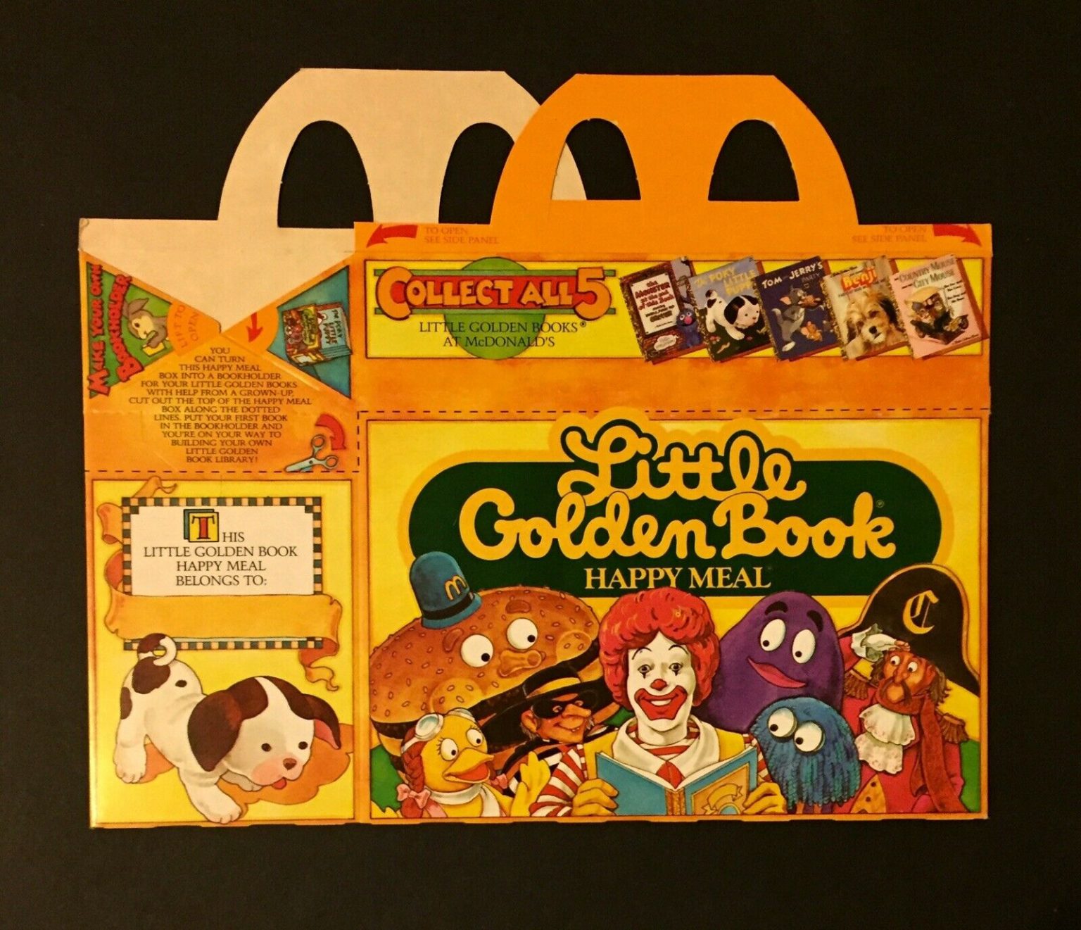 1982 LITTLE GOLDEN BOOK RARE VINTAGE HAPPY MEAL BOX by McDONALDS Good/Bad Marketing