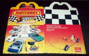 1987 Matchbox Super GT Happy Meal Box with Built in Speed Ramp