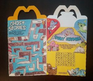 1987 McDonalds Real Ghostbusters Public Library Happy Meal Box back