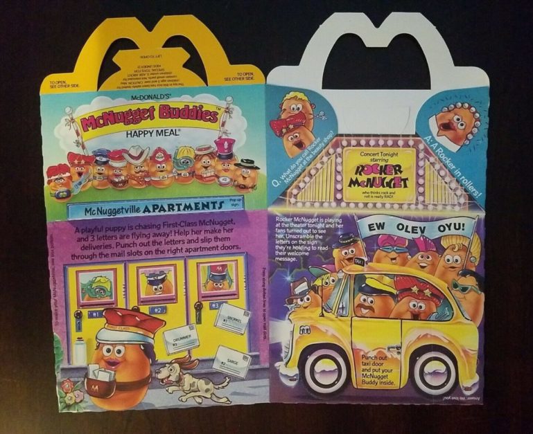 Details about   4 Vintage 1990 McDonalds Happy Meal Boxes with Grimace Punch Out Lot #1 