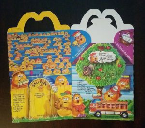 1988 McDonalds McNugget Buddies Gardens Happy Meal Box back