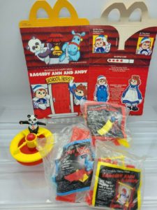 1989 Vintage McDonald Raggedy Ann and Andy Happy Meal FULL SET of Toys and Box