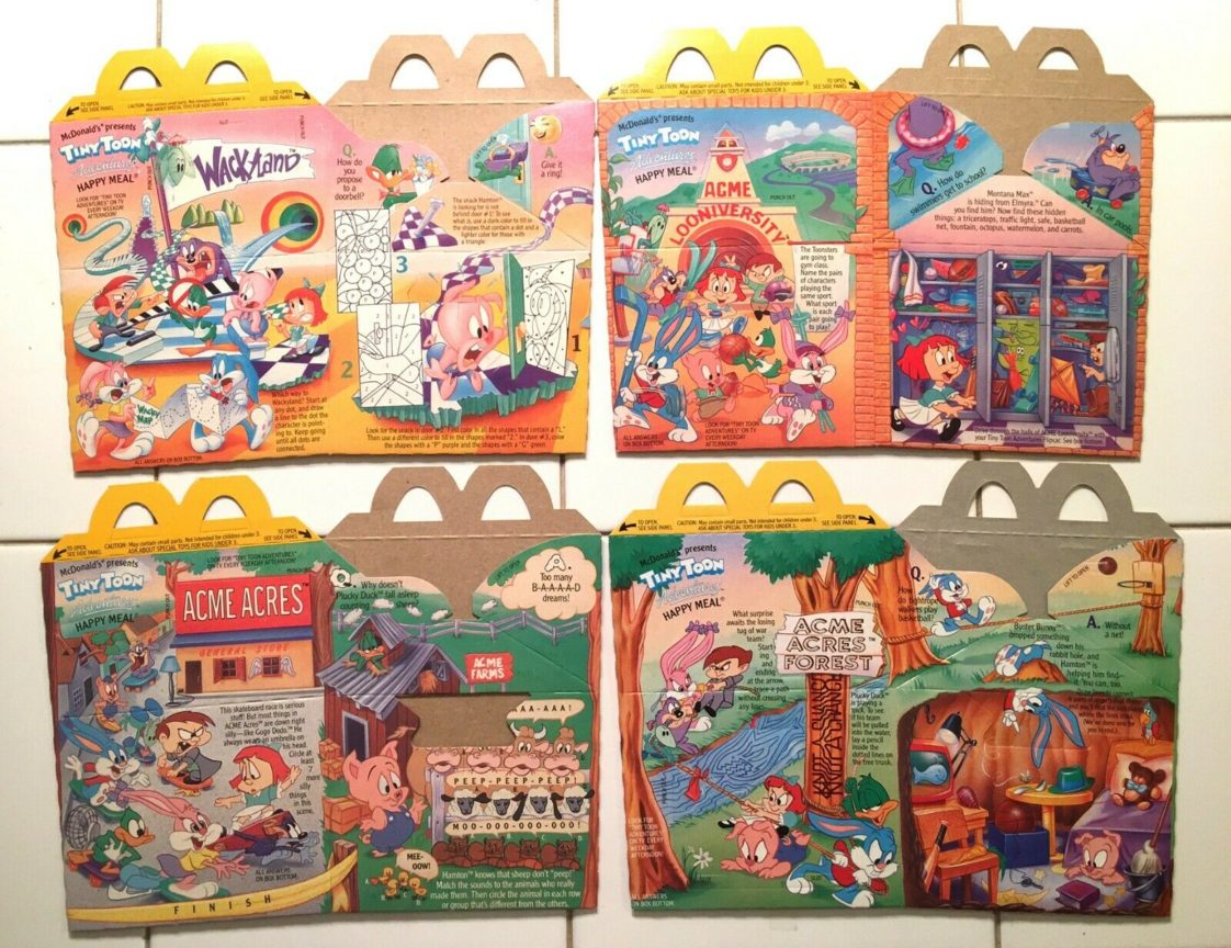 1990 TINY TOONS McDONALDS HAPPY MEAL BOXES Good/Bad Marketing