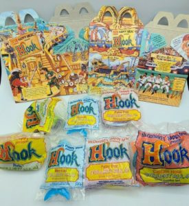 1991 McDonalds Hook Complete 4 week Set plus 3 Happy Meal Boxes