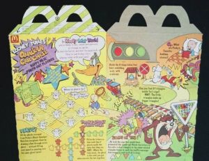 1992 Happy Meal Looney Tunes Quack Up Car Chase box