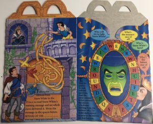 1992 McDonalds Happy Meal Box Vintage Unused Disney Snow White