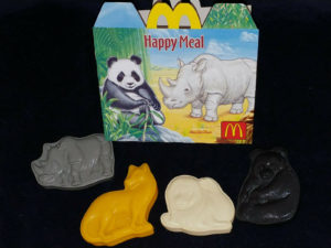 1996 WWF toys FULL SET of 4 original Happy Meal box World Wildlife McDonalds