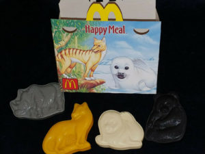 1996 WWF toys FULL SET of 4 original Happy Meal box World Wildlife McDonalds