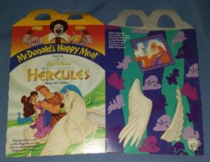 1998 Happy Meal Box Walt Disney Hercules McDonalds back