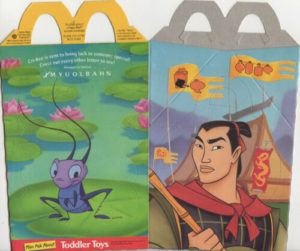 1998 McDonalds Happy Meal Box Disney Mulan 1A 2