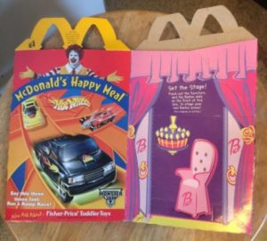 2001 McDonalds Barbie Hot Wheels Happy Meal Box back