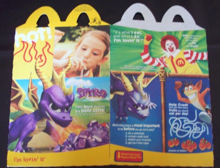 2005 Crash Bandicoot Happy Meal Box MINT Spyro 2 Good/Bad Marketing