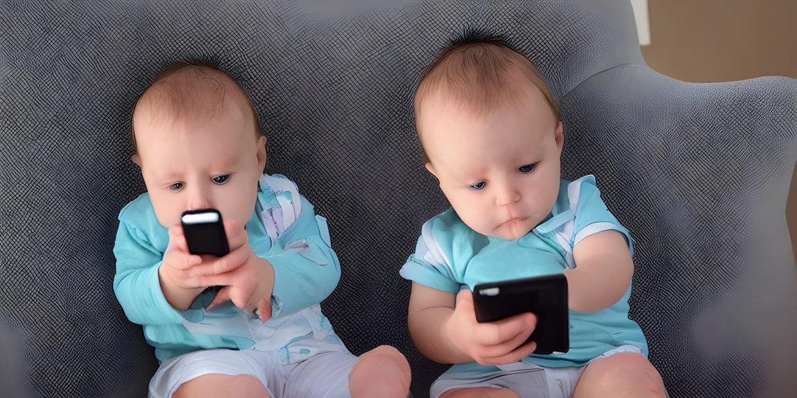 Babies addicted to cell phones