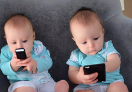 Babies addicted to cell phones