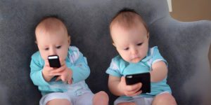 Babies addicted to cell phones