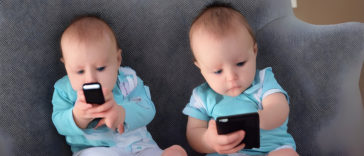 Babies addicted to cell phones