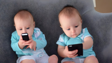 Babies addicted to cell phones