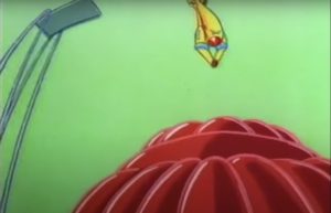 A plane jumps into a jelly.