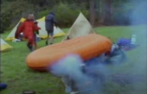 Cadbury Roses rubber boat overturned.