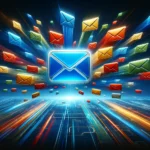 Envelopes floating in space