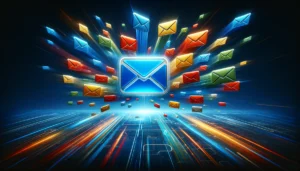 Envelopes floating in space