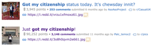 Reddit posts that say I got My Citizenship"