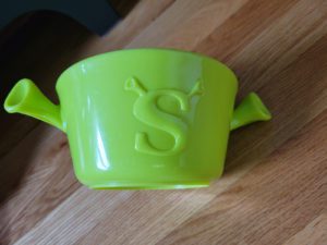 SHREK Kellogg Cereal Bowl Lime Green Ogre Ears Rare Promo