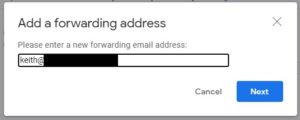 add a forwarding address