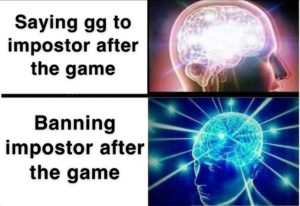 among us banning impostor brain meme