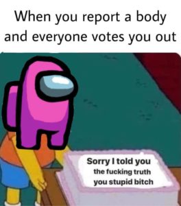 among us bart simpson cake meme