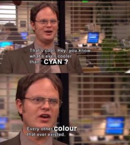 among us cyan dwight the office meme even cooler