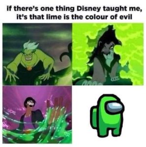 among us disney meme lime is evil