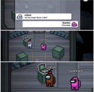 among us ice cream flavour cute meme