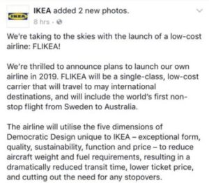 april fools ikea flikea text