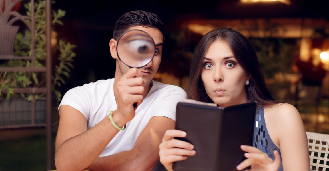 bar and menu pricing