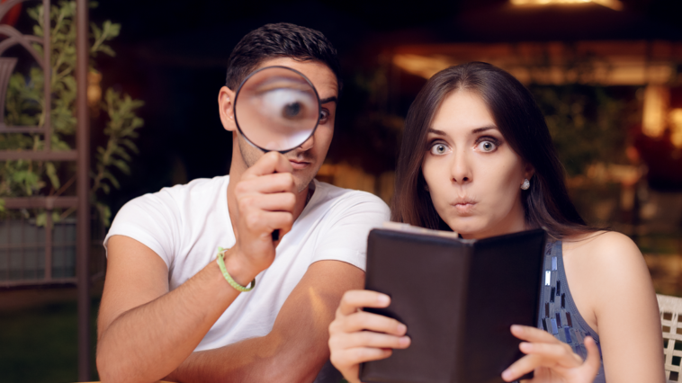 bar and menu pricing
