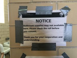 bathroom supplies may not be available