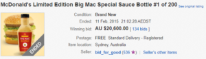 big mac special sauce on ebay