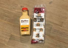bottle of big mac special sauce and big mac socks