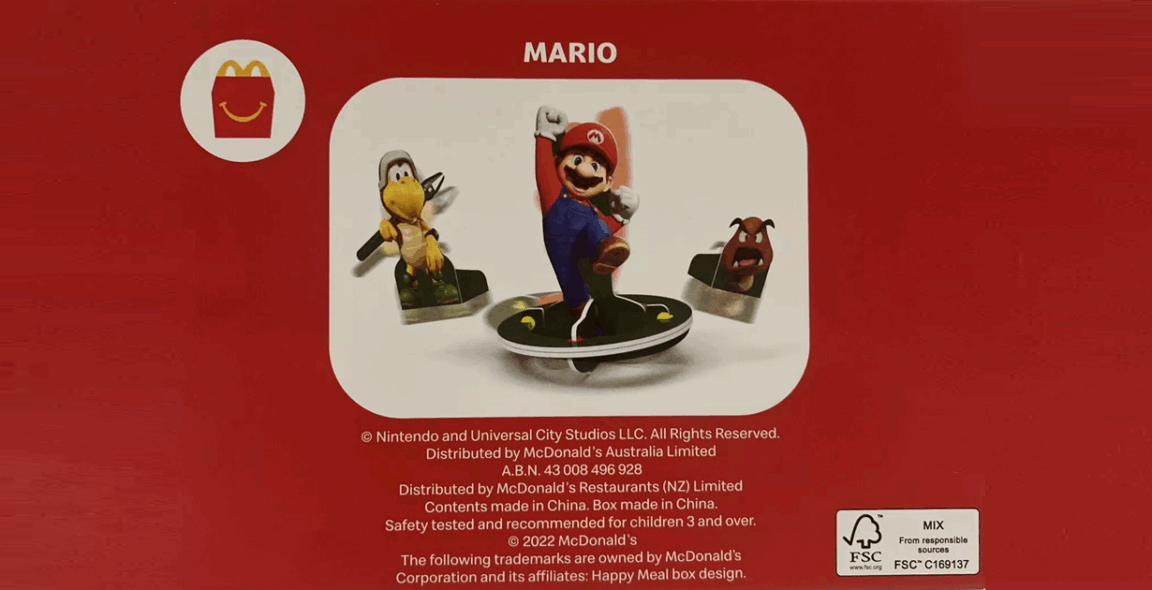 cardboard happy meal toy