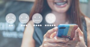 Caucasian people happy friendly customer