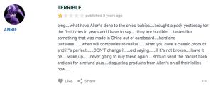 a scathing and poorly written chicos review