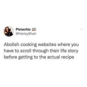 scrolling for the recipe
