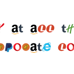 corporate logo font spelling out "look at all these corporate logos"
