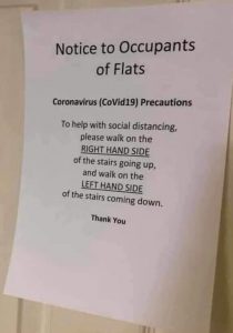 covid 19 stairs rules in apartment building