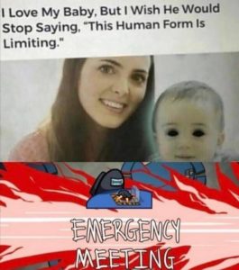 creepy baby among us meme