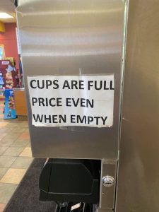 cups are full price