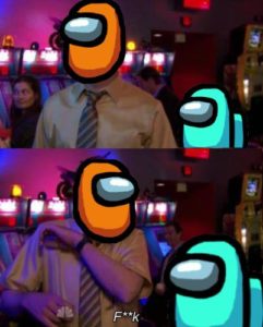 dwight scared by angela among us fuck