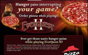 everquest 2 pizza hut product placement